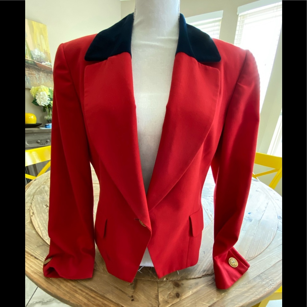 Evan Picone USA 10 Red One Button Closure Jacket